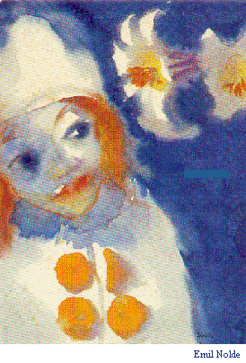Pierrot und weie Lilien, um 1912 -  Emil Nolde